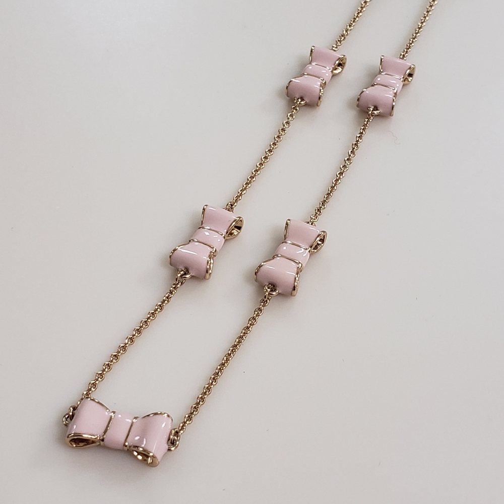 Kate Spade Take A Bow Light Pink Enamel Ne…